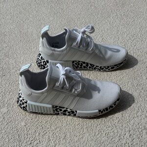 Adidas NMD White Sneakers with Animal Print Accents